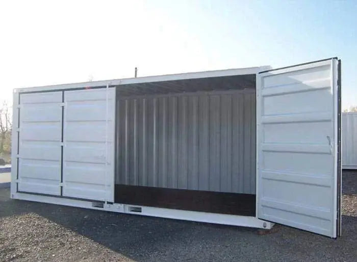 Contenedor De Acceso Lateral Abierto De 20 Pies Blanco