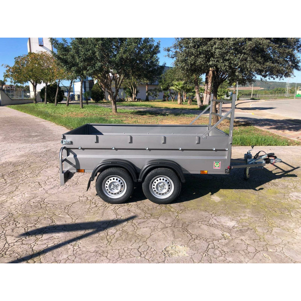 Remolque caja abierta 2 ejes doble eje sin freno