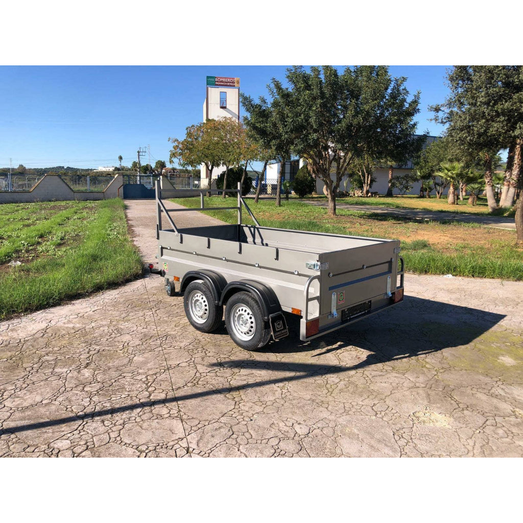 Remolque caja abierta 2 ejes doble eje sin freno